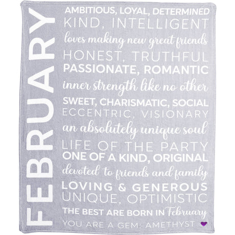 February Birthday Plush Blanket