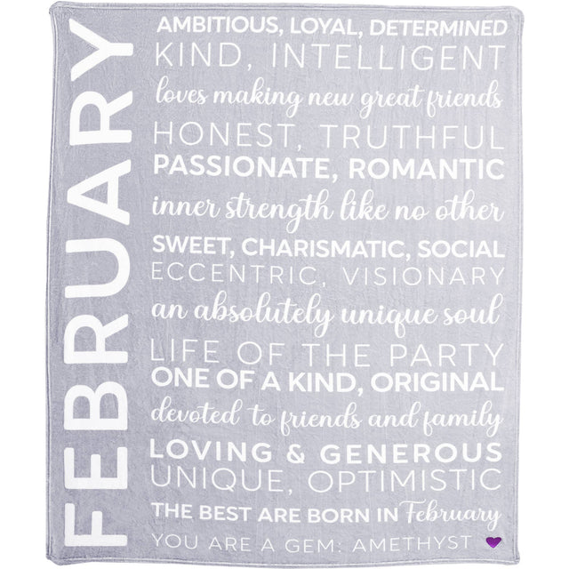 February Birthday Plush Blanket