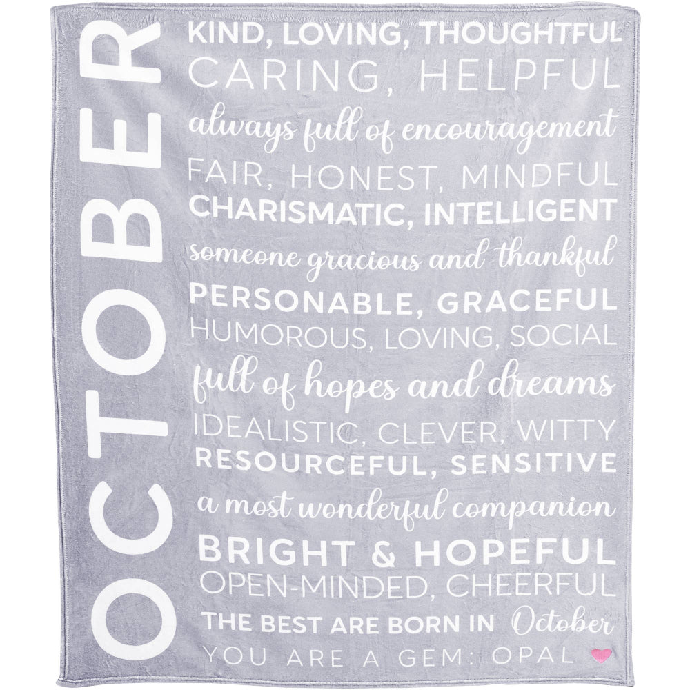 October Birthday Plush Blanket