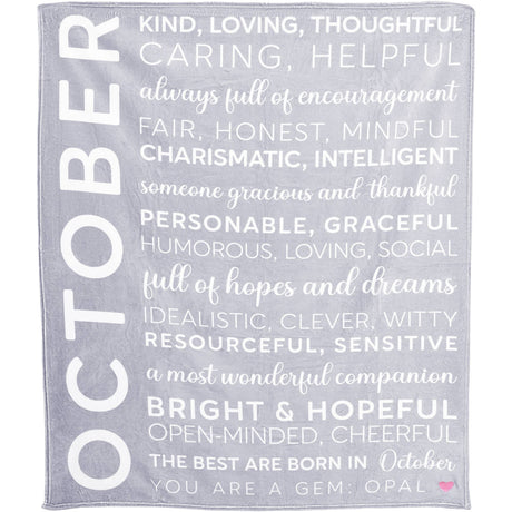 October Birthday Plush Blanket