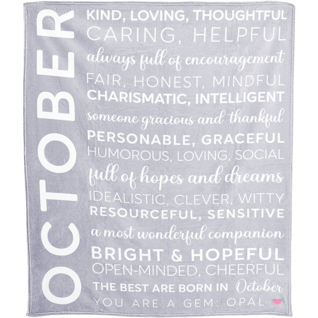 October Birthday Plush Blanket