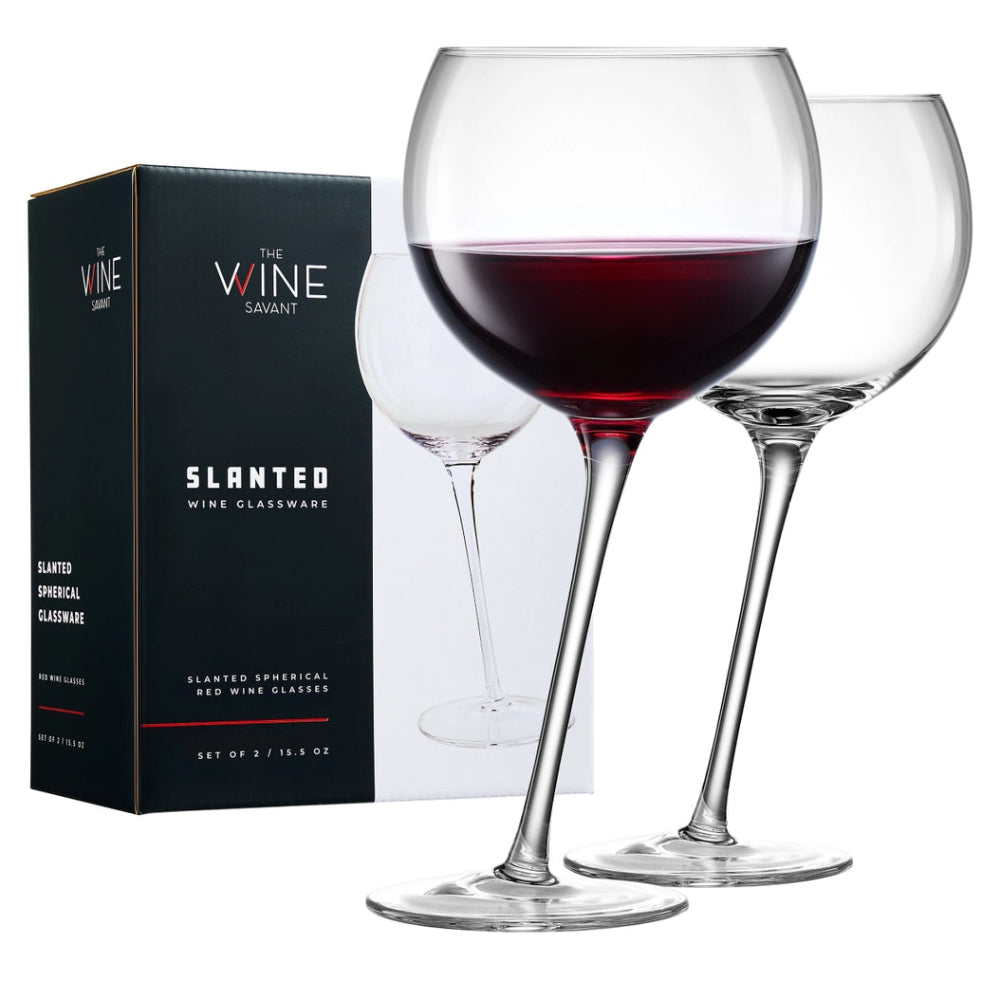Tipsy leaning wine glasses