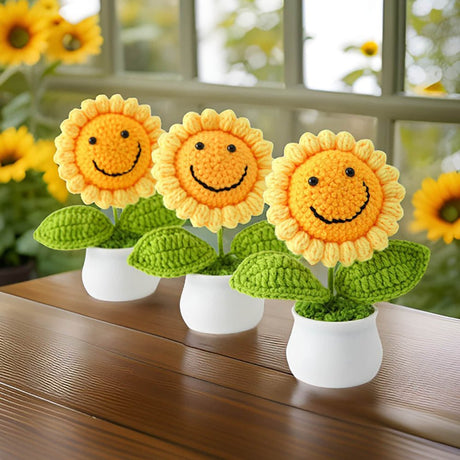 Crochet Happy Sunflowers