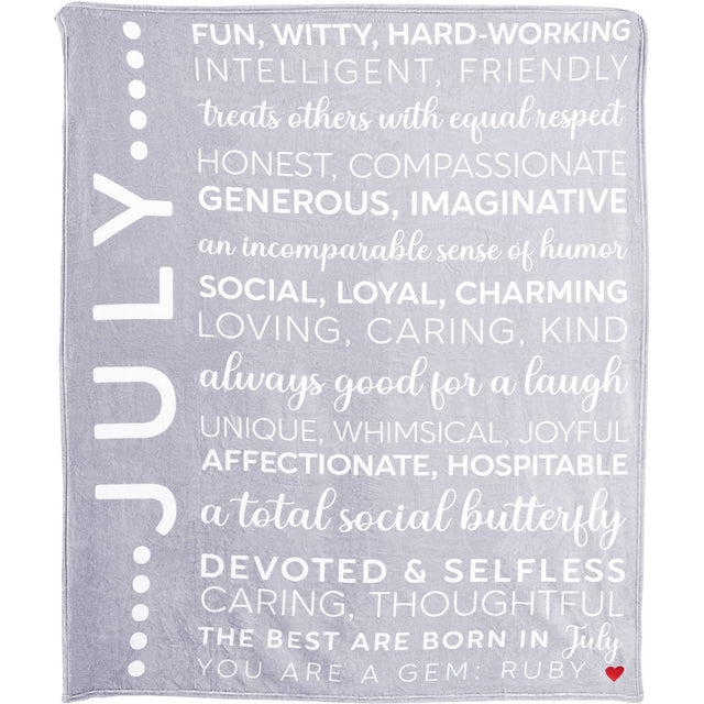 July Birthday Plush Blanket