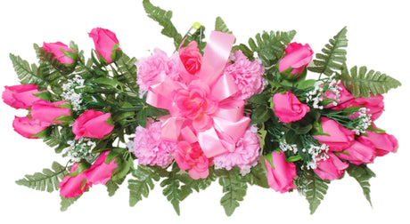 Artificial Cemetery Flower Spray - Pink