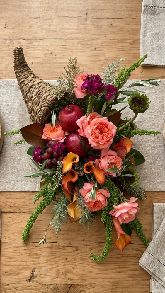 Top of Gilded Cornucopia Centerpiece