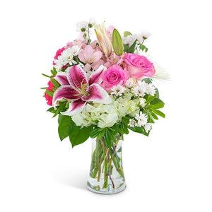 t228 1a peaceful white lily basket Peaceful White Lilies Basket – Kremp Florist