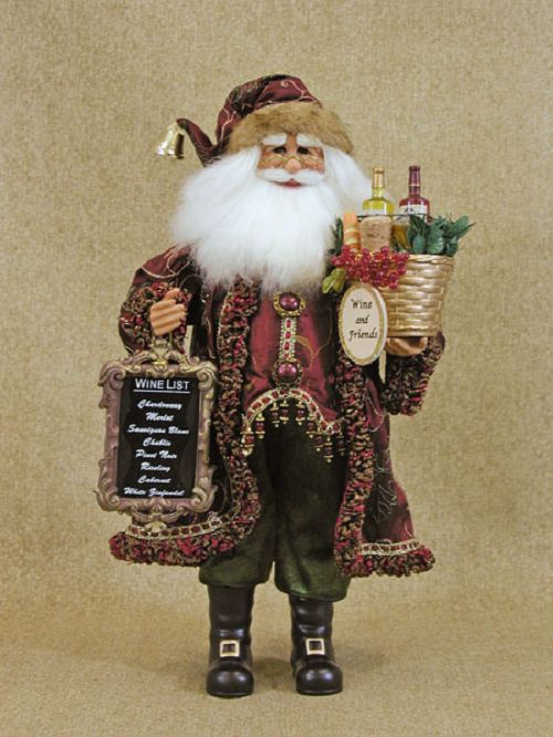 Burgundy Wine Basket Santa