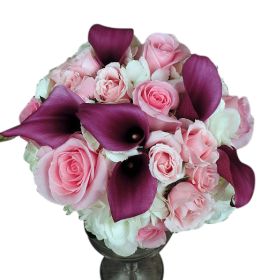 Calla Lily and Rose Clutch Bouquet