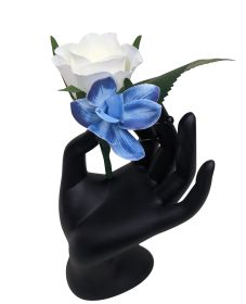 Blue and White Silk Boutonniere