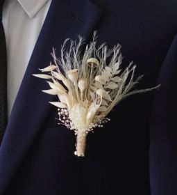 Elegance and Grace Dried Flower Boutonniere