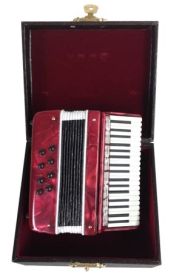 Burgundy Accordion With Case