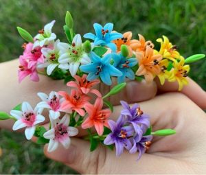 Handmade Mini Lilies in Pot