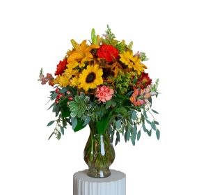Fall Funeral Vase