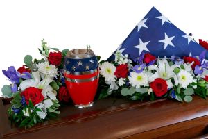 Patriotic Flower Cremation Urn Surround
