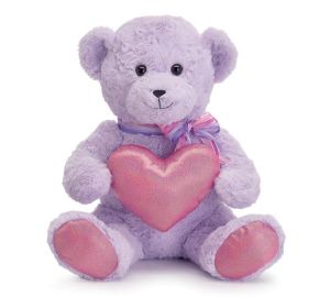 Lavender Bear with Pink Heart
