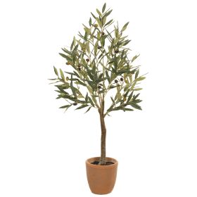 41" Artificial Olive Tree in Cement Pot