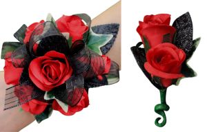Red Silk Flower Prom Package