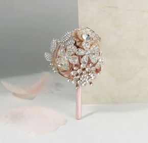 Rose Gold Shimmering Brooch Boutonniere