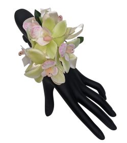 Silk Green Orchid Corsage