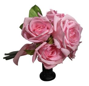 Silk Pink Rose Clutch Bouquet