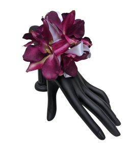 Artificial Purple Orchid Wrist Corsage