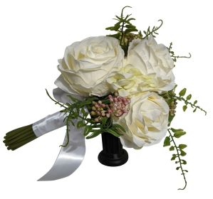 White Rose Silk Clutch Bouquet