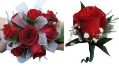 Boutonniere and corsage combo package