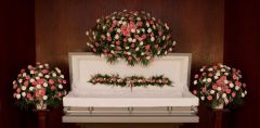 Carnation Funeral Flower Package in pink and white