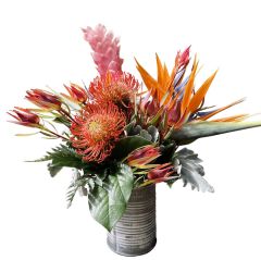 Island blooms tropical flower arrangement in vase