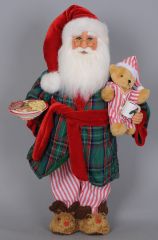 Midnight Snack Santa holding teddy bear