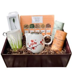Tea Gift Basket- Deluxe with Tea Pot
