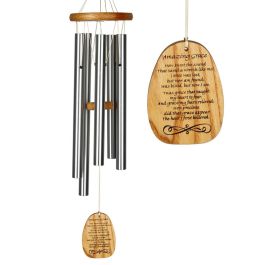 SuninYo Wind Chimes Outdoor,30’’ Amazing Grace Wind Chimes with S Hook, 6 Tubes,Golden 