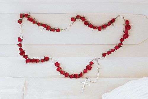 50 red rose rosary for funeral
