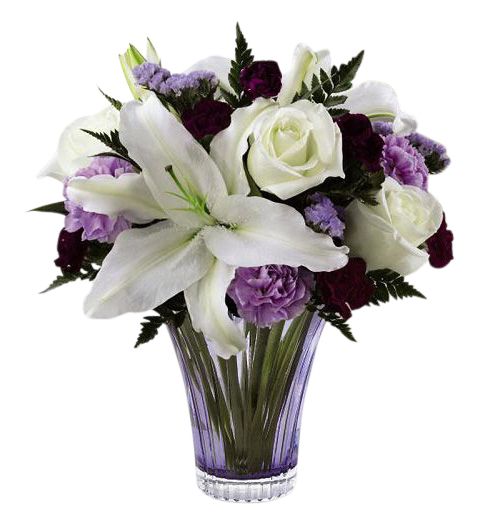 FTD Thinking of you bouquet with assorted lavender, purple and white flowers in purple vase Small