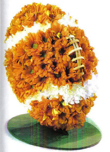 Football made out of flowers