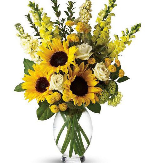 Here Comes the Sun vase arrangement of yellow flowers