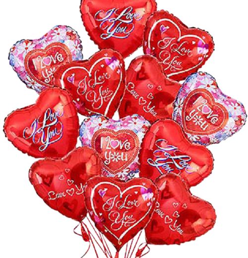 Love and romance mylar balloon bouquet