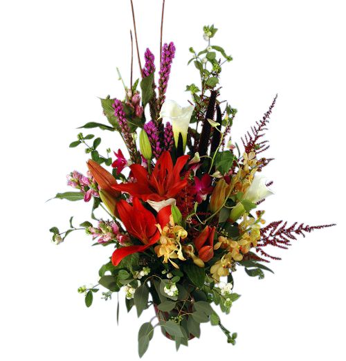 Tropical Splendor mixed flower arrangement in vase