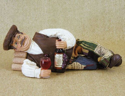 Unwine tabletop figurine holding wine bottle
