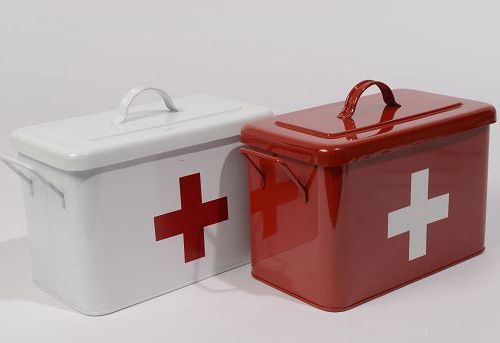 Vintage medical box with cross