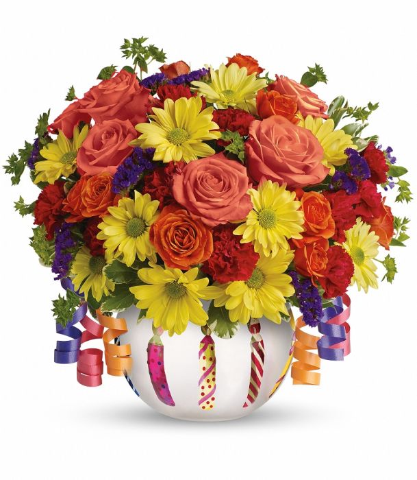 Teleflora Brilliant Birthday Blooms Bouquet Premium