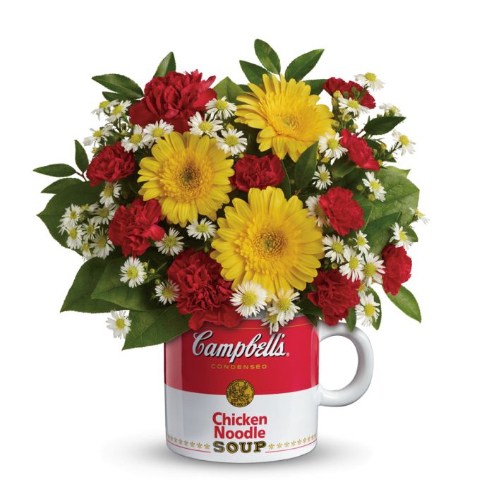 Campbell Soup Mug with Flowers Small