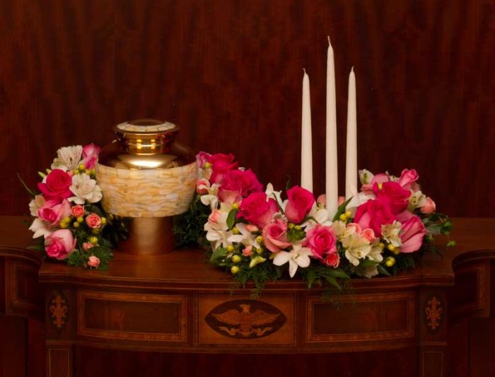 Candlelight Embrace Cremation urn tribute