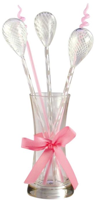 New baby girl glass balloon bouquet in vase