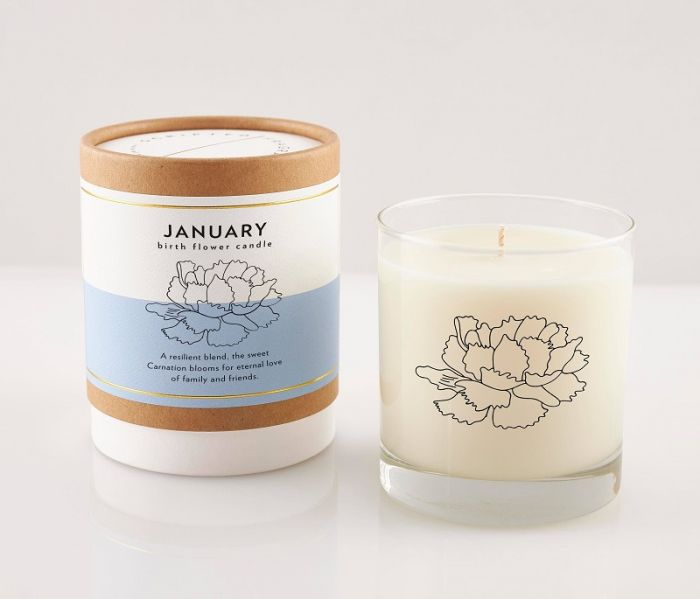 January Birth Flower Candle