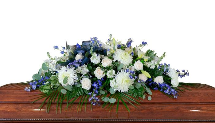 TRANQUILITY CASKET SPRAY Funeral Flowers in Athens, OH - HYACINTH