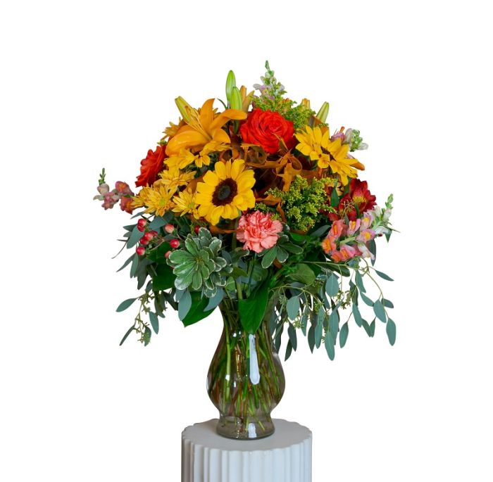 Fall flower funeral vase