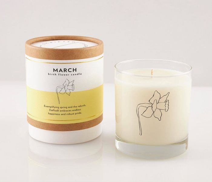 March Birthday Flower Candle