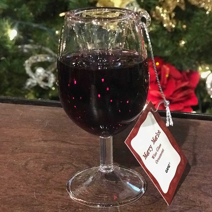 Glass of Merlot Holiday Ornament
